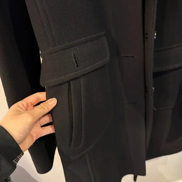 J Crew Black Wool Lady Day Peacoat Size 2 - Picture 4 of 6